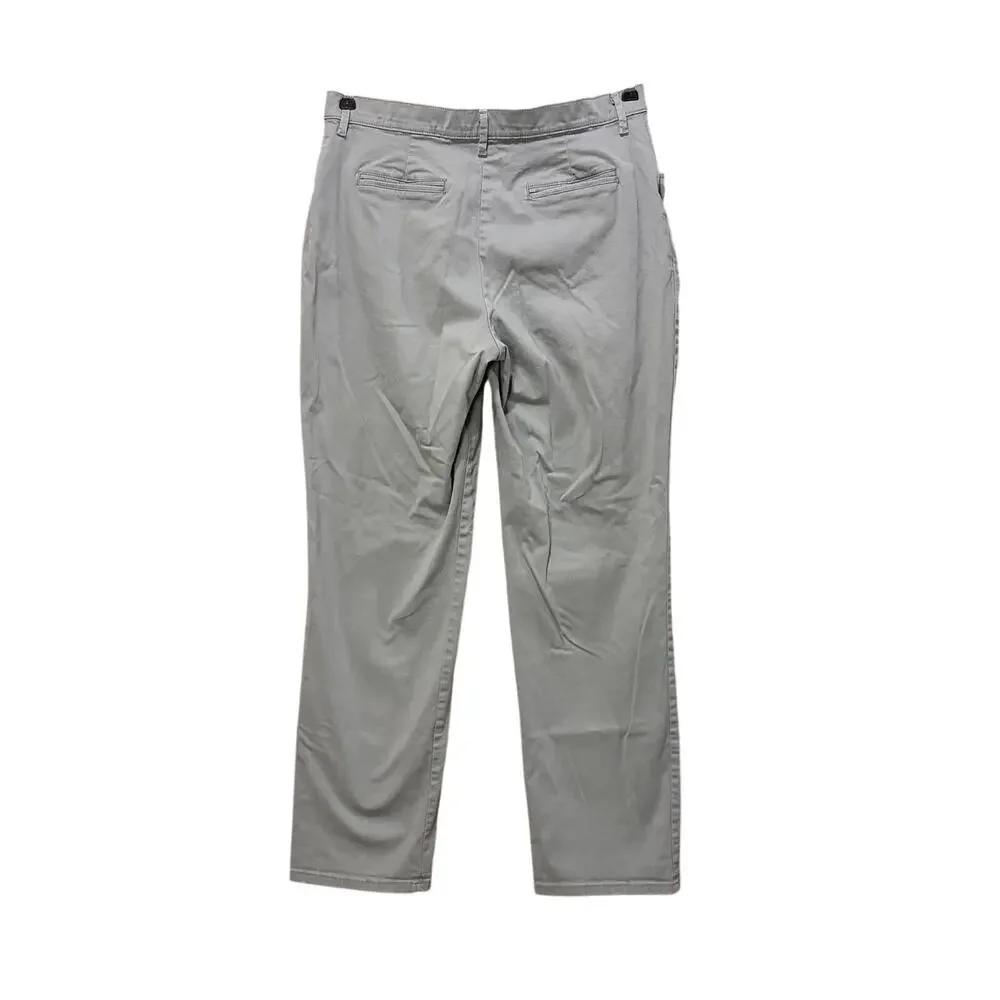 Lee All Day Women's Straight Leg Pants Grey Chino Stretch Medium Size 12 Classic - Picture 2 of 14